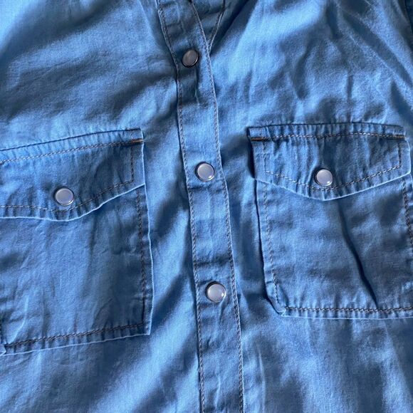 Motherhood Maternity Dress Pearl Snap Front Cotton Lyocell Blend Womens Small - Picture 5 of 7